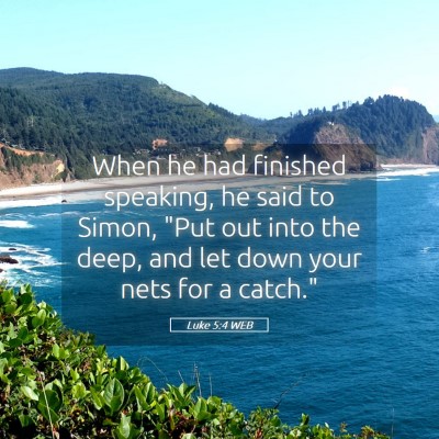 Picture 05 - Luke 5:4 WEB - When he had finished speaking, he said to Simon, - Bible Verse Picture