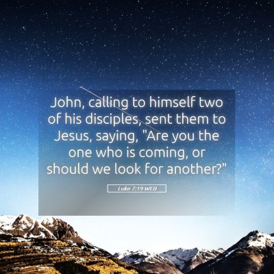 Picture 05 - Luke 7:19 WEB - John, calling to himself two of his disciples, - Bible Verse Picture