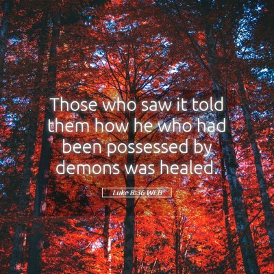 Picture 05 - Luke 8:36 WEB - Those who saw it told them how he who had been - Bible Verse Picture