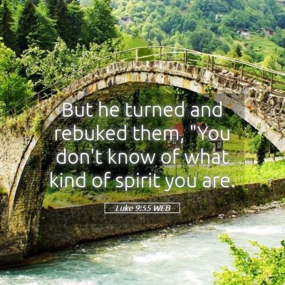 Picture 05 - Luke 9:55 WEB - But he turned and rebuked them, 