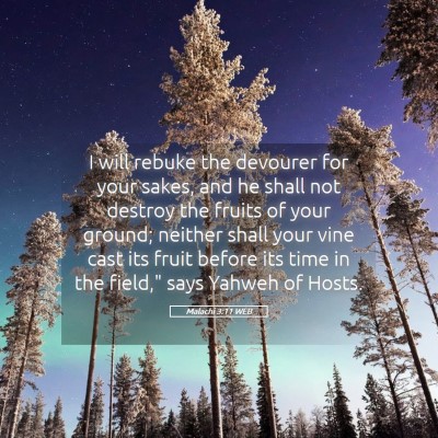 Picture 05 - Malachi 3:11 WEB - I will rebuke the devourer for your sakes, and he - Bible Verse Picture