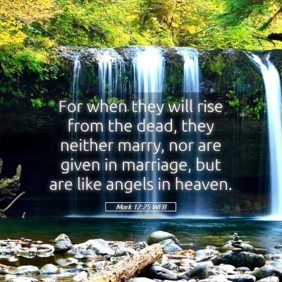 Picture 05 - Mark 12:25 WEB - For when they will rise from the dead, they - Bible Verse Picture
