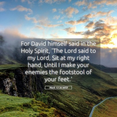 Picture 05 - Mark 12:36 WEB - For David himself said in the Holy Spirit, 'The - Bible Verse Picture