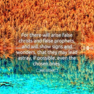 Picture 05 - Mark 13:22 WEB - For there will arise false christs and false - Bible Verse Picture