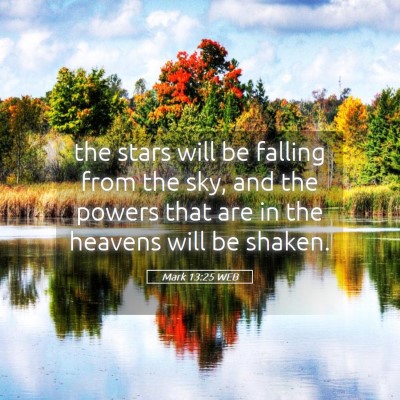 Picture 05 - Mark 13:25 WEB - the stars will be falling from the sky, and the - Bible Verse Picture