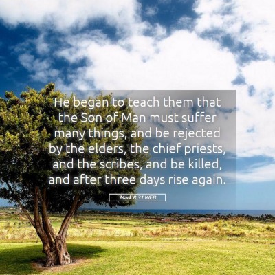Picture 05 - Mark 8:31 WEB - He began to teach them that the Son of Man must - Bible Verse Picture