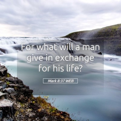 Picture 05 - Mark 8:37 WEB - For what will a man give in exchange for his - Bible Verse Picture