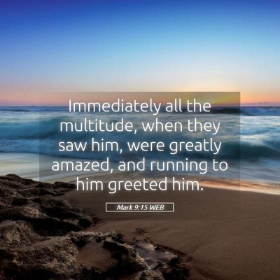 Picture 05 - Mark 9:15 WEB - Immediately all the multitude, when they saw him, - Bible Verse Picture