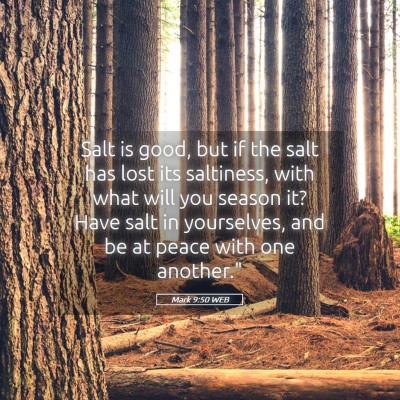 Picture 05 - Mark 9:50 WEB - Salt is good, but if the salt has lost its - Bible Verse Picture