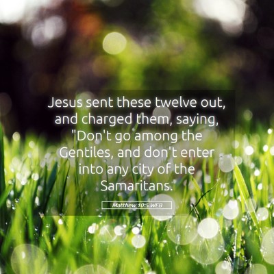 Picture 05 - Matthew 10:5 WEB - Jesus sent these twelve out, and charged them, - Bible Verse Picture