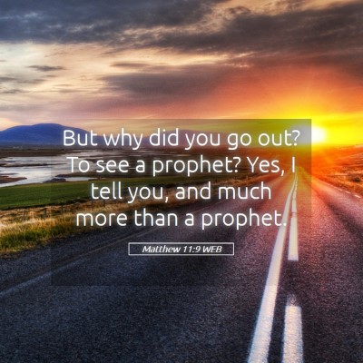 Picture 05 - Matthew 11:9 WEB - But why did you go out? To see a prophet? Yes, I - Bible Verse Picture