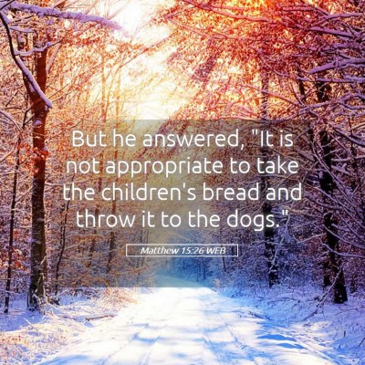 Picture 05 - Matthew 15:26 WEB - But he answered, 