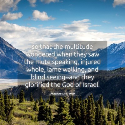 Picture 05 - Matthew 15:31 WEB - so that the multitude wondered when they saw the - Bible Verse Picture