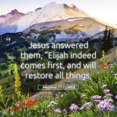 Picture 05 - Matthew 17:11 WEB - Jesus answered them, 