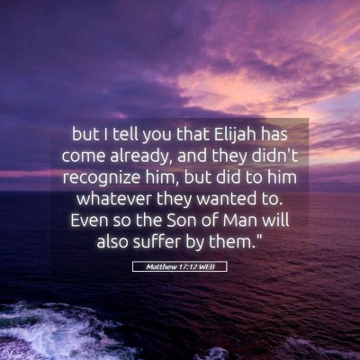 Picture 05 - Matthew 17:12 WEB - but I tell you that Elijah has come already, and - Bible Verse Picture