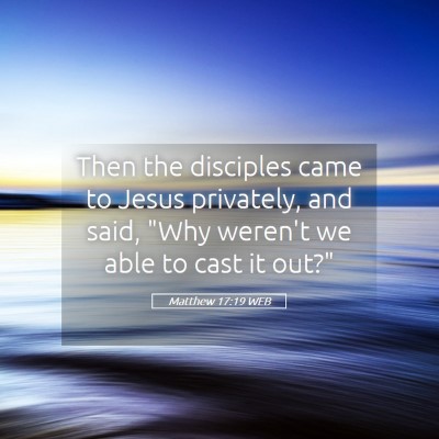 Picture 05 - Matthew 17:19 WEB - Then the disciples came to Jesus privately, and - Bible Verse Picture