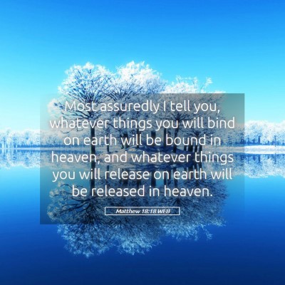 Picture 05 - Matthew 18:18 WEB - Most assuredly I tell you, whatever things you - Bible Verse Picture
