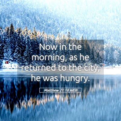 Picture 05 - Matthew 21:18 WEB - Now in the morning, as he returned to the city, - Bible Verse Picture