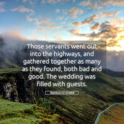 Picture 05 - Matthew 22:10 WEB - Those servants went out into the highways, and - Bible Verse Picture