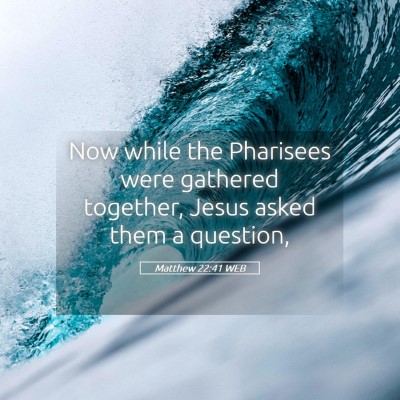 Picture 05 - Matthew 22:41 WEB - Now while the Pharisees were gathered together, - Bible Verse Picture