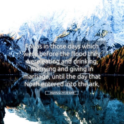 Picture 05 - Matthew 24:38 WEB - For as in those days which were before the flood - Bible Verse Picture