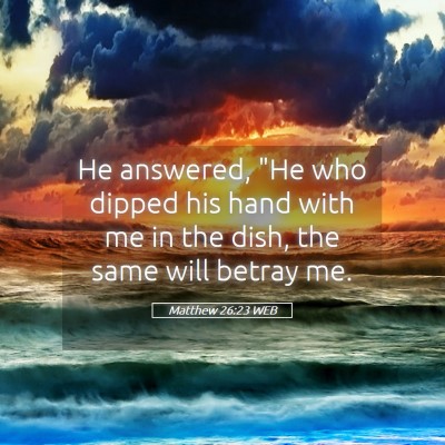 Picture 05 - Matthew 26:23 WEB - He answered, 