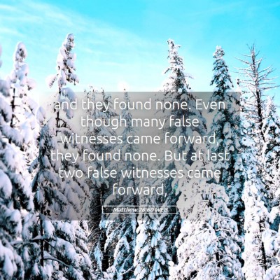 Picture 05 - Matthew 26:60 WEB - and they found none. Even though many false - Bible Verse Picture