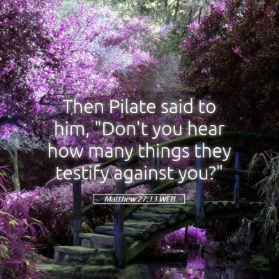 Picture 05 - Matthew 27:13 WEB - Then Pilate said to him, 