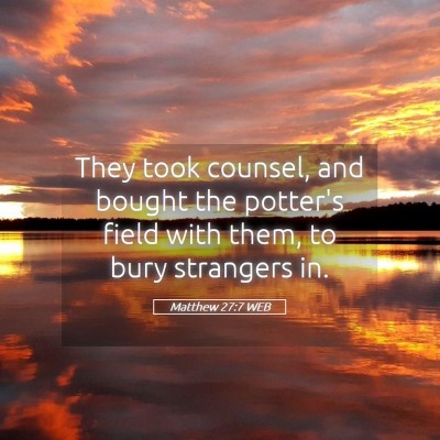Picture 05 - Matthew 27:7 WEB - They took counsel, and bought the potter's field - Bible Verse Picture