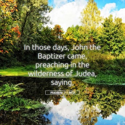 Picture 05 - Matthew 3:1 WEB - In those days, John the Baptizer came, preaching - Bible Verse Picture