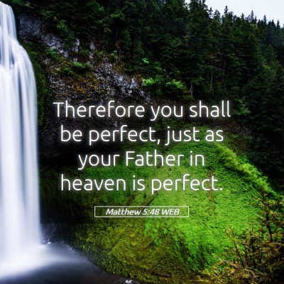 Picture 05 - Matthew 5:48 WEB - Therefore you shall be perfect, just as your - Bible Verse Picture