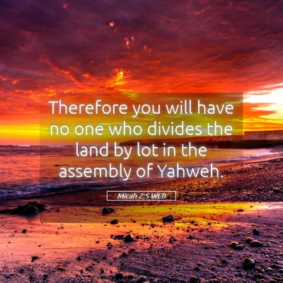 Picture 05 - Micah 2:5 WEB - Therefore you will have no one who divides the - Bible Verse Picture