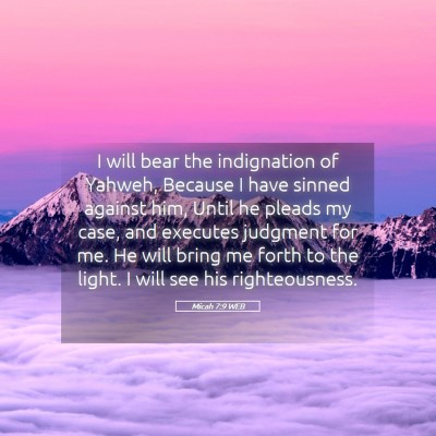 Picture 05 - Micah 7:9 WEB - I will bear the indignation of Yahweh, Because I - Bible Verse Picture