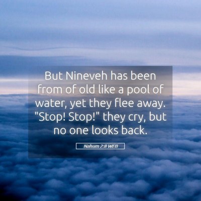 Picture 05 - Nahum 2:8 WEB - But Nineveh has been from of old like a pool of - Bible Verse Picture