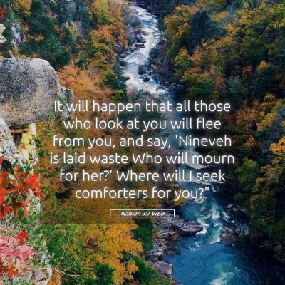 Picture 05 - Nahum 3:7 WEB - It will happen that all those who look at you - Bible Verse Picture