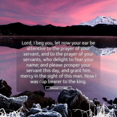 Picture 05 - Nehemiah 1:11 WEB - Lord, I beg you, let now your ear be attentive to - Bible Verse Picture