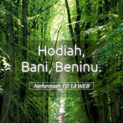 Picture 05 - Nehemiah 10:13 WEB - Hodiah, Bani, - Bible Verse Picture