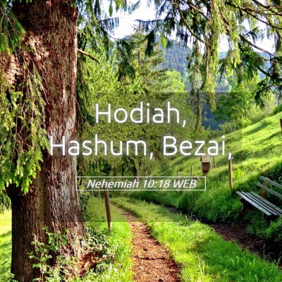 Picture 05 - Nehemiah 10:18 WEB - Hodiah, Hashum, - Bible Verse Picture