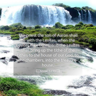 Picture 05 - Nehemiah 10:38 WEB - The priest the son of Aaron shall be with the - Bible Verse Picture