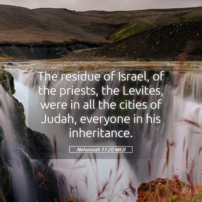Picture 05 - Nehemiah 11:20 WEB - The residue of Israel, of the priests, the - Bible Verse Picture
