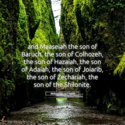 Picture 05 - Nehemiah 11:5 WEB - and Maaseiah the son of Baruch, the son of - Bible Verse Picture