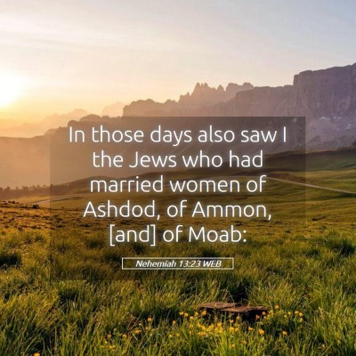 Picture 05 - Nehemiah 13:23 WEB - In those days also saw I the Jews who had married - Bible Verse Picture