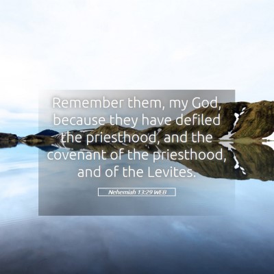 Picture 05 - Nehemiah 13:29 WEB - Remember them, my God, because they have defiled - Bible Verse Picture