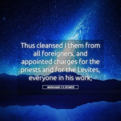 Picture 05 - Nehemiah 13:30 WEB - Thus cleansed I them from all foreigners, and - Bible Verse Picture