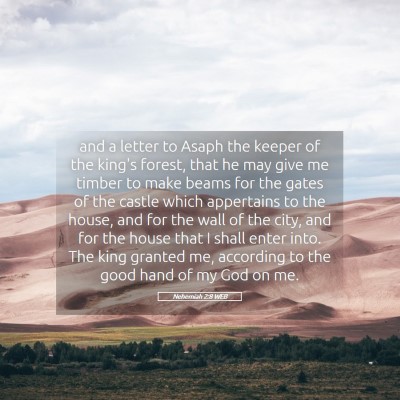 Picture 05 - Nehemiah 2:8 WEB - and a letter to Asaph the keeper of the king's - Bible Verse Picture