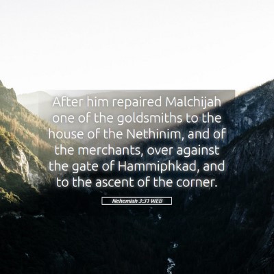 Picture 05 - Nehemiah 3:31 WEB - After him repaired Malchijah one of the - Bible Verse Picture