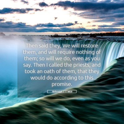 Picture 05 - Nehemiah 5:12 WEB - Then said they, We will restore them, and will - Bible Verse Picture