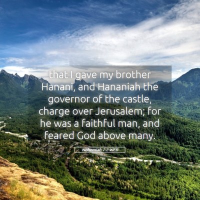 Picture 05 - Nehemiah 7:2 WEB - that I gave my brother Hanani, and Hananiah the - Bible Verse Picture