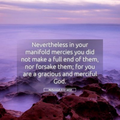 Picture 05 - Nehemiah 9:31 WEB - Nevertheless in your manifold mercies you did not - Bible Verse Picture