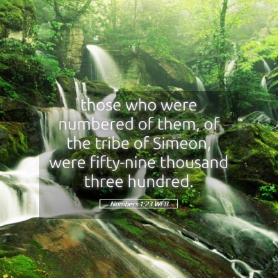 Picture 05 - Numbers 1:23 WEB - those who were numbered of them, of the tribe of - Bible Verse Picture